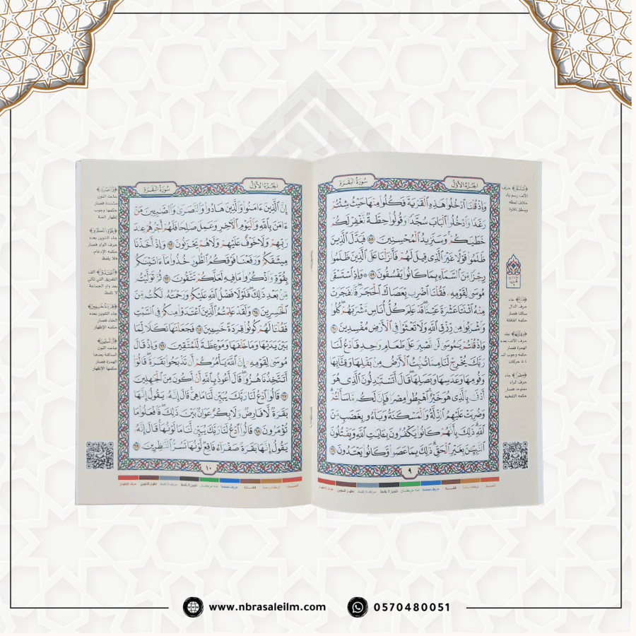 مصحف التجويد المجزء / 30 جزء بحقيبة جلدية / مقاس 17/24سم / أزرق