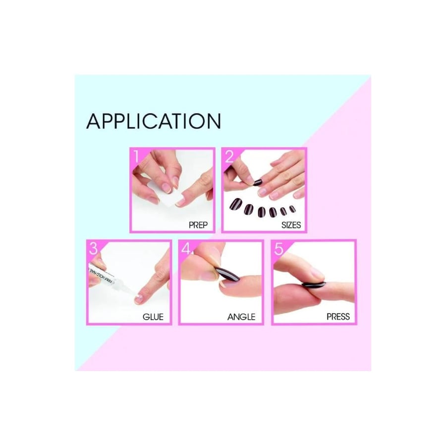 أظافر بألوان أنيقة سهلة التركيب مع غراء من اليجينت تتش لندن-METALLIC PINK
