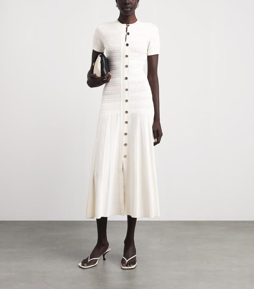 Sandro white dress size s-m تسليم فوري