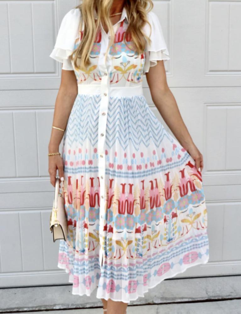 Print polo dress