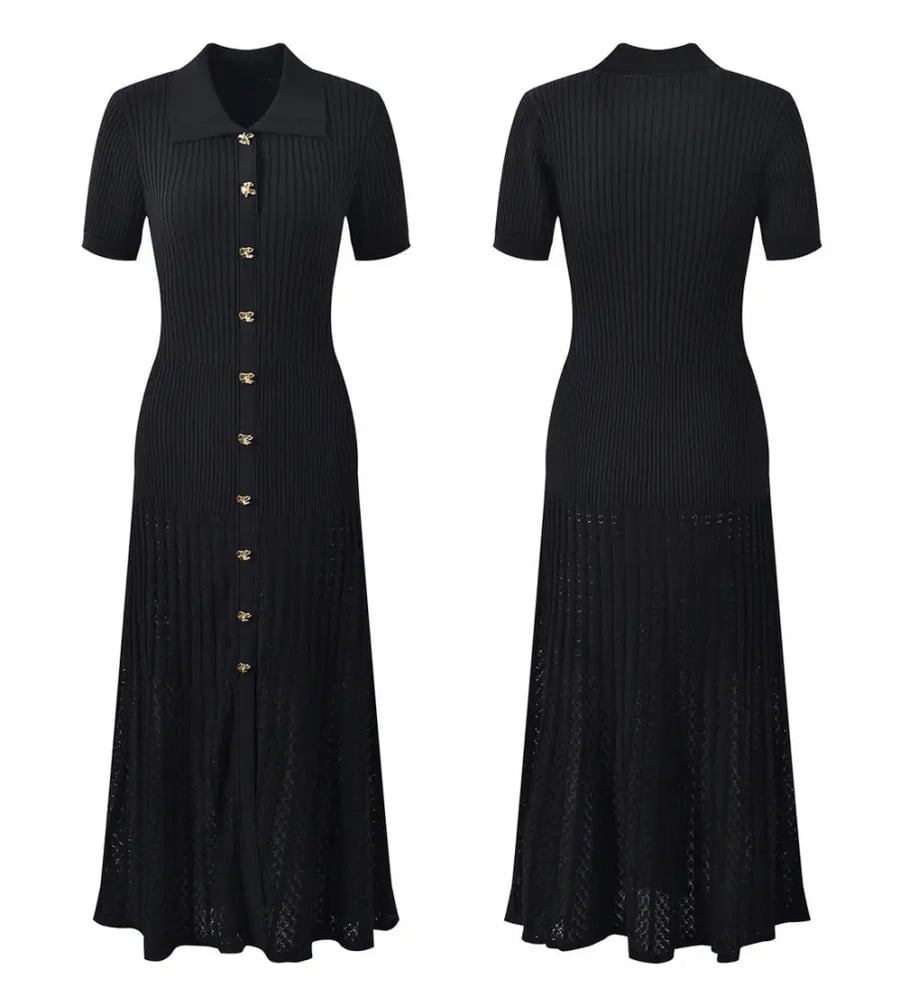 Sandro gold hardware black dress