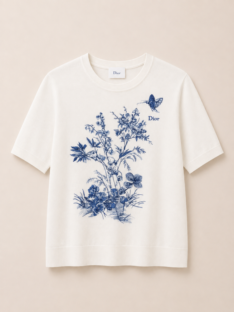 Dior blue tshirt size s-m تسليم فوري