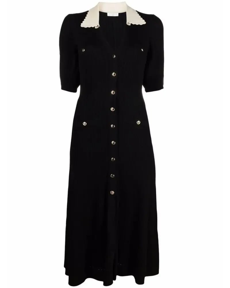 Black sandro knit dress تسليم فوري