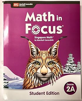 Student Edition Volume a Course 2 2020 (Math in Focus) Paperback – Student Edition, 8 Jan. 2019