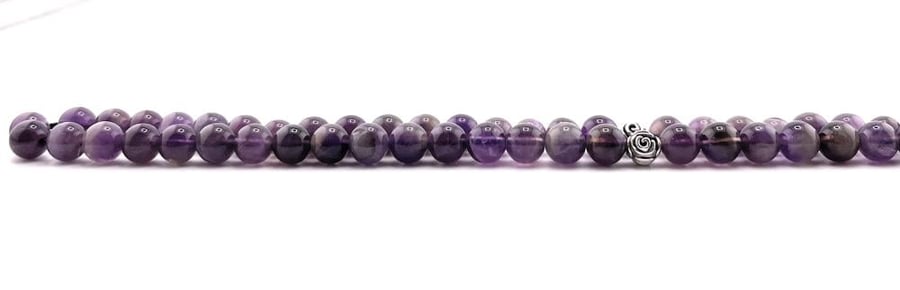 سبحة حجر الجمشت البنفسجي (Amethyst )