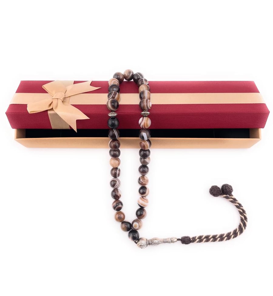 سبحة العقيق البني السليماني(Brown Agates Rosary)