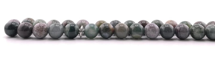 سبحة حجر العقيق الشجري (Moss Agate)