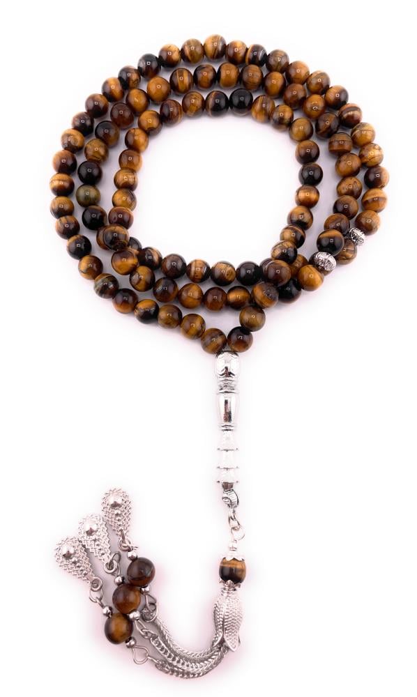 سبحة حجر عين النمر (Tiger’s Eye)