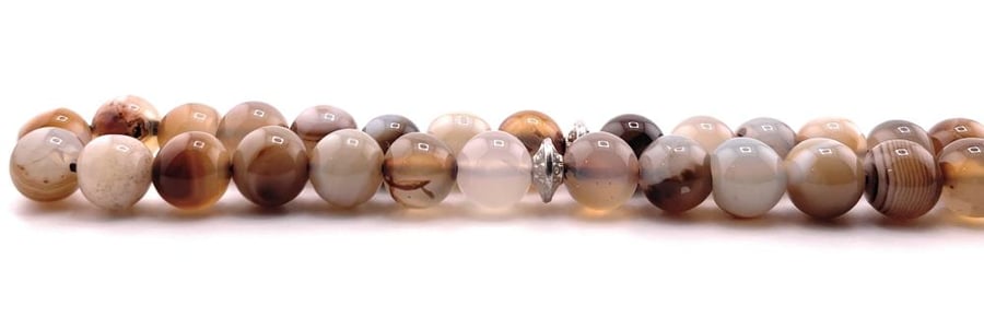 سبحة حجر العقيق البني (Agate)