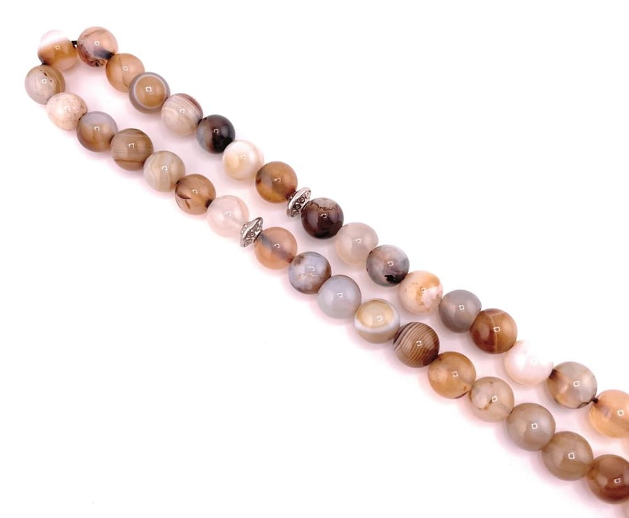 سبحة حجر العقيق البني (Agate)