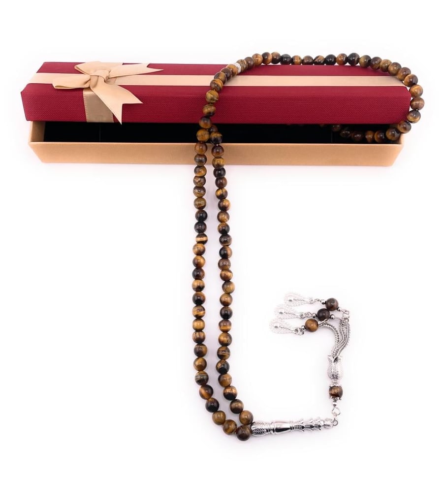 سبحة حجر عين النمر (Tiger’s Eye)