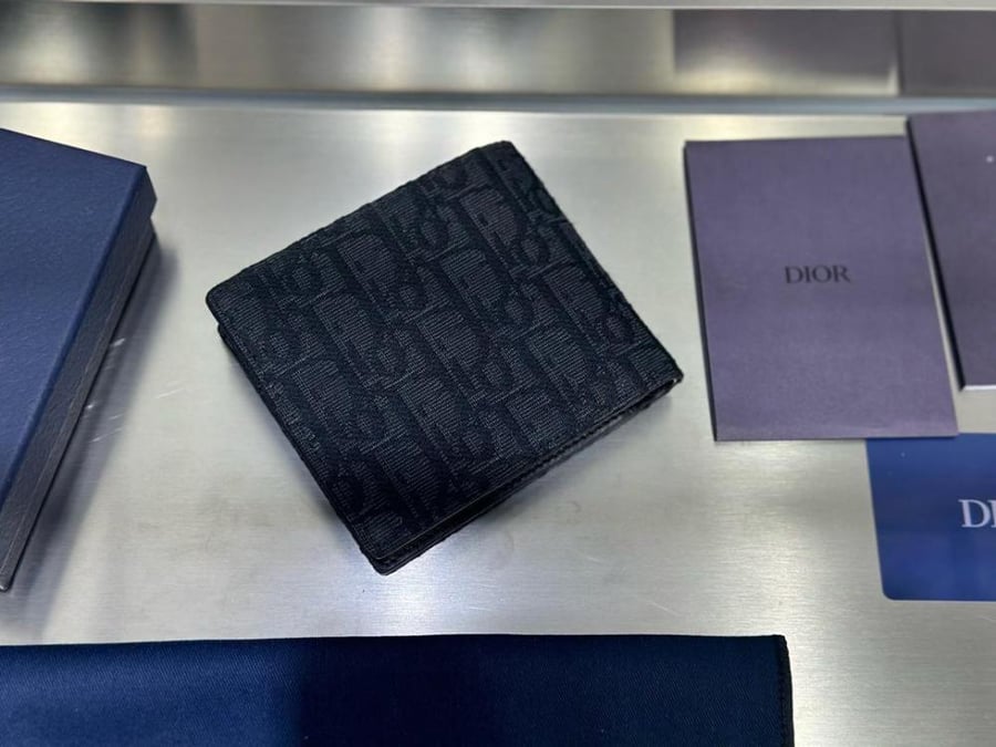 Wallet Black Dior Oblique Jacquard