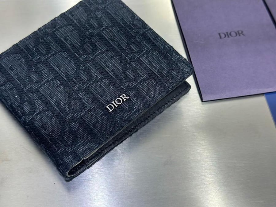 Wallet Black Dior Oblique Jacquard