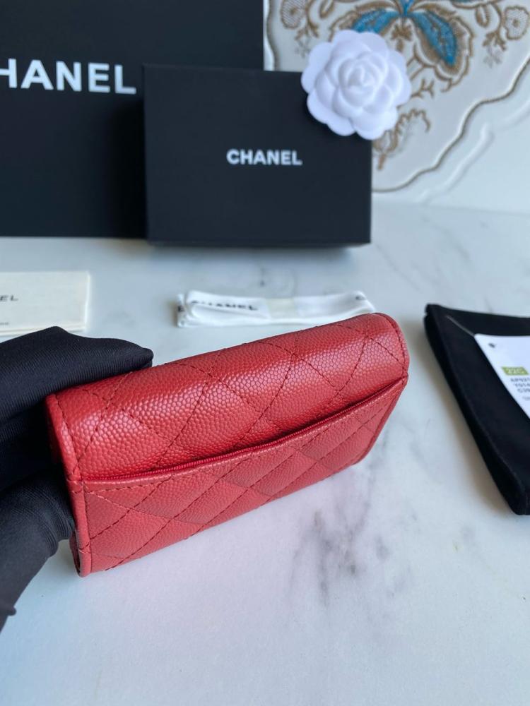 Quilted Caviar Flap Wallet card holder