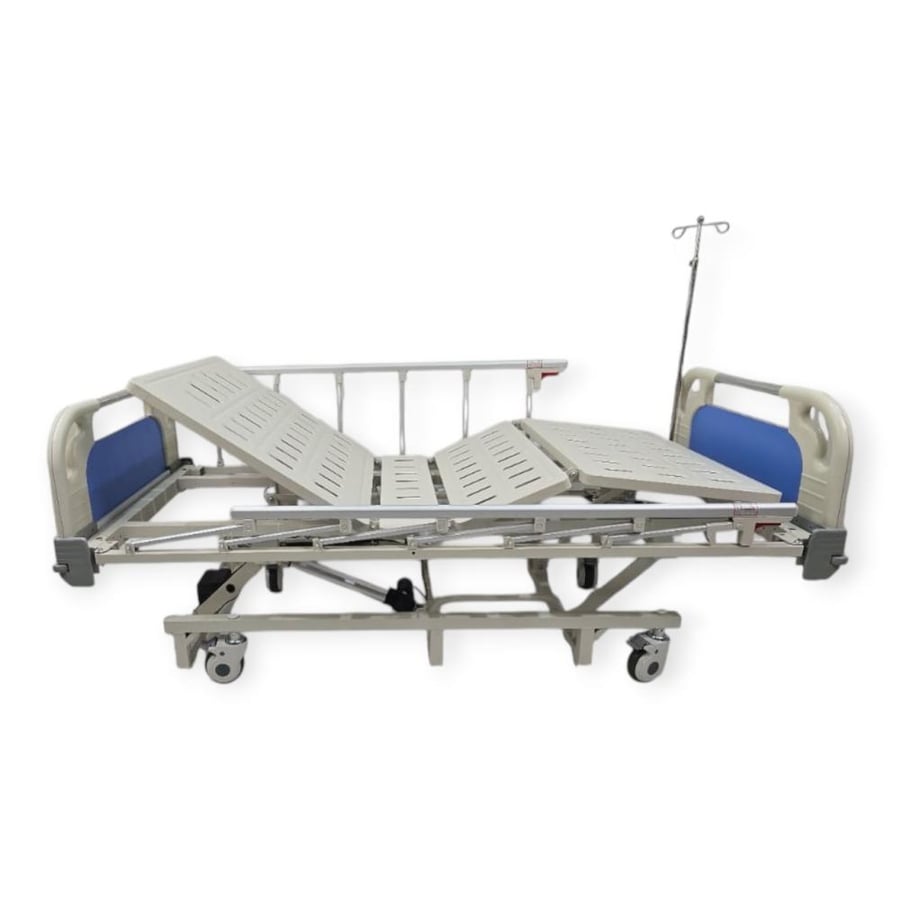 Ultra-Low Electric Hospital Bed 4 Functions 100×200 cm with Dining Table + Electric Mattress for Bed Sore Treatment