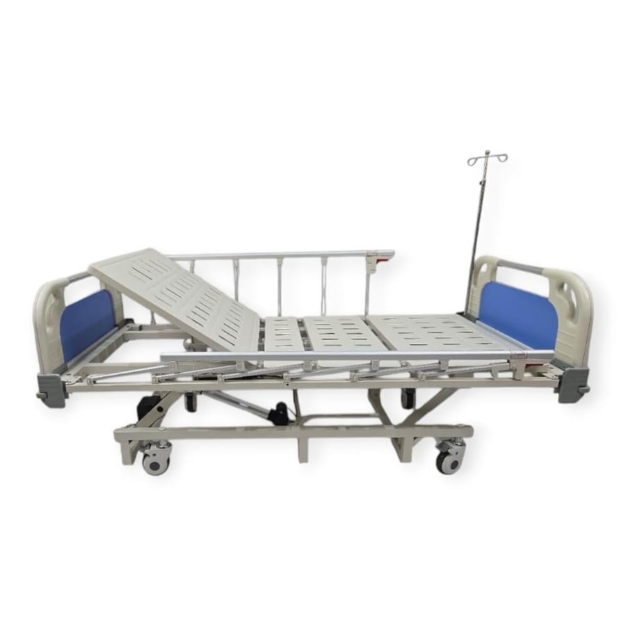 Ultra-Low Electric Hospital Bed 4 Functions 100×200 cm with Dining Table + Electric Mattress for Bed Sore Treatment