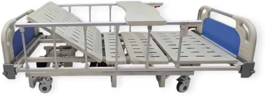 Ultra-Low Electric Hospital Bed 4 Functions 100×200 cm with Dining Table + Electric Mattress for Bed Sore Treatment