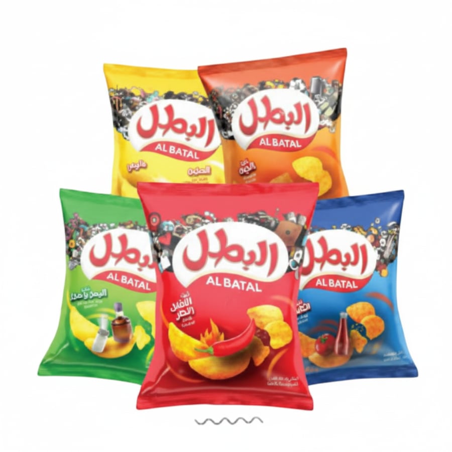 بطاطس البطل نكهات متعددة 21حبة*12جم