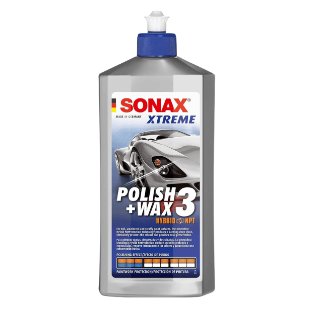 SONAX XTREME Polish + Wax 3 | سوناكس ملمع + شمع هجيني لمعالجة الخدوش وإعادة اللمعان