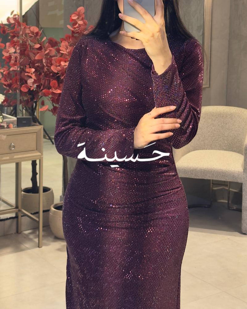 فستان موف لماع