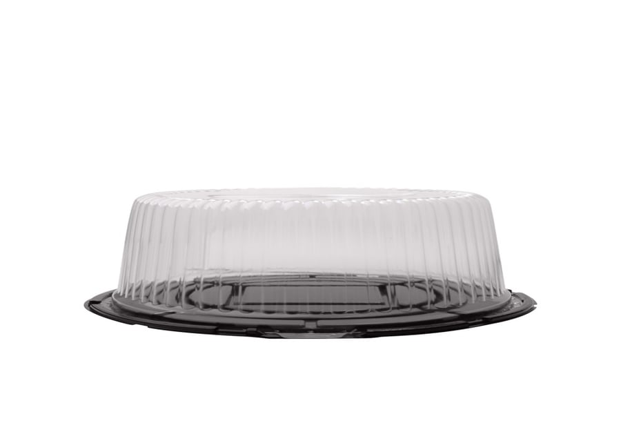 أوعية شفافة دائري للتورتة + قاعدة سوداء 225*60 سم ROUND BLACK BASE + CLEAR COVER