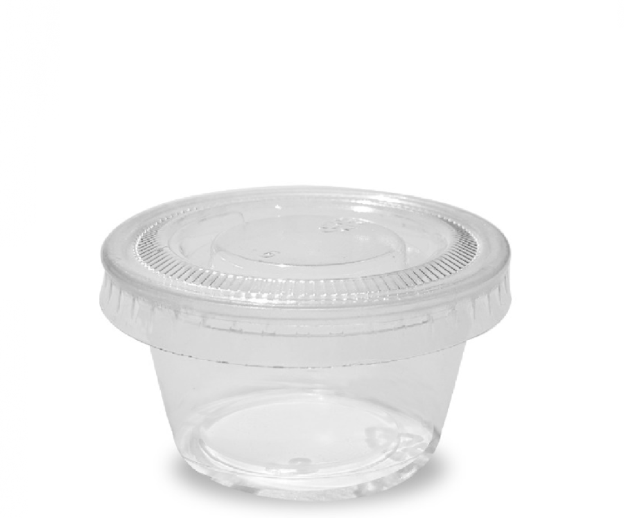 علب شفاف للصوص بغطاء منفصل   LEAR SAUCE CUP WITH LID  2 Oz