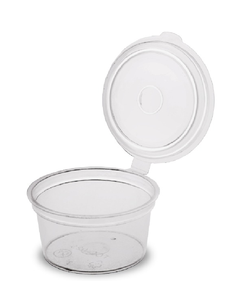 علب شفاف للصوص بغطاء متصل 35 HINGED LID CLEAR SAUCE CUP