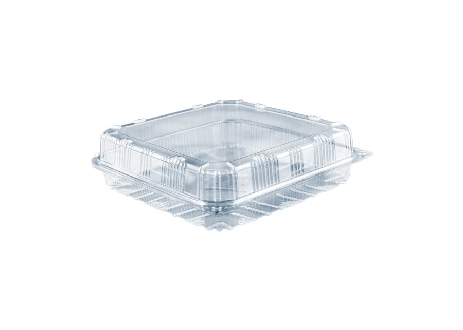 أوعية شفافة للمخبوزات بغطاء متصل مربع 180 × 180 × 65 SQUARE HINGED LID CONTAINER