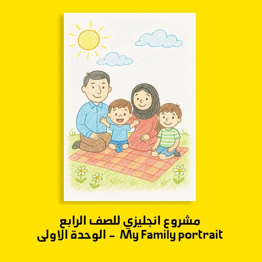 مشروع انجليزي رابع العائلة الوحدة الاولى