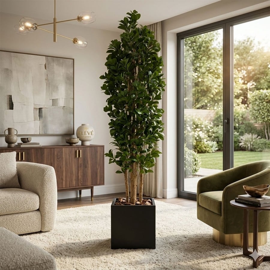 Artificial lemon tree (height 250 cm) fiber basin