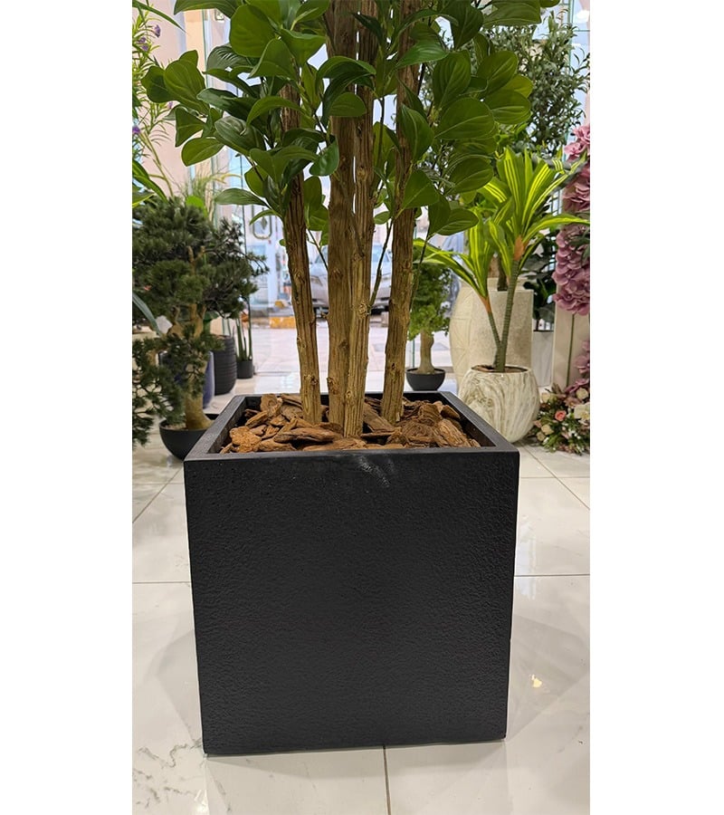 Artificial lemon tree (height 250 cm) fiber basin