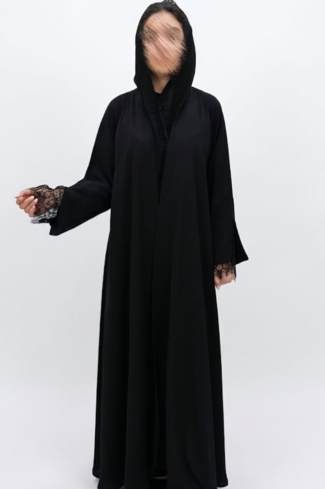 N504 عباية ناعم دانتيل
