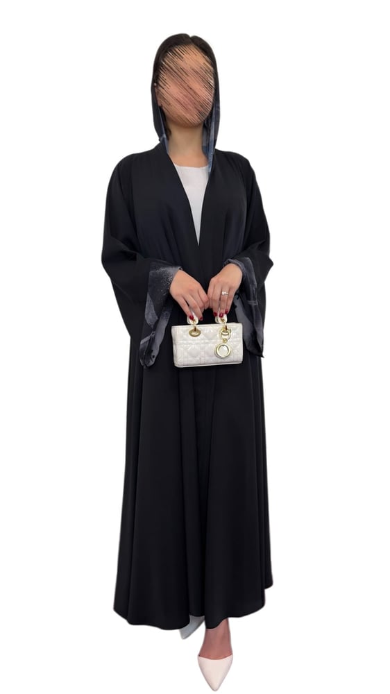 C0072-عباية دبل كلوش كم مربع