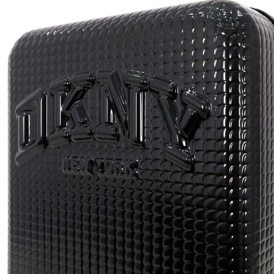 طقم حقائب سفر DKNY أسود صلب 3 قطع بعجلات
