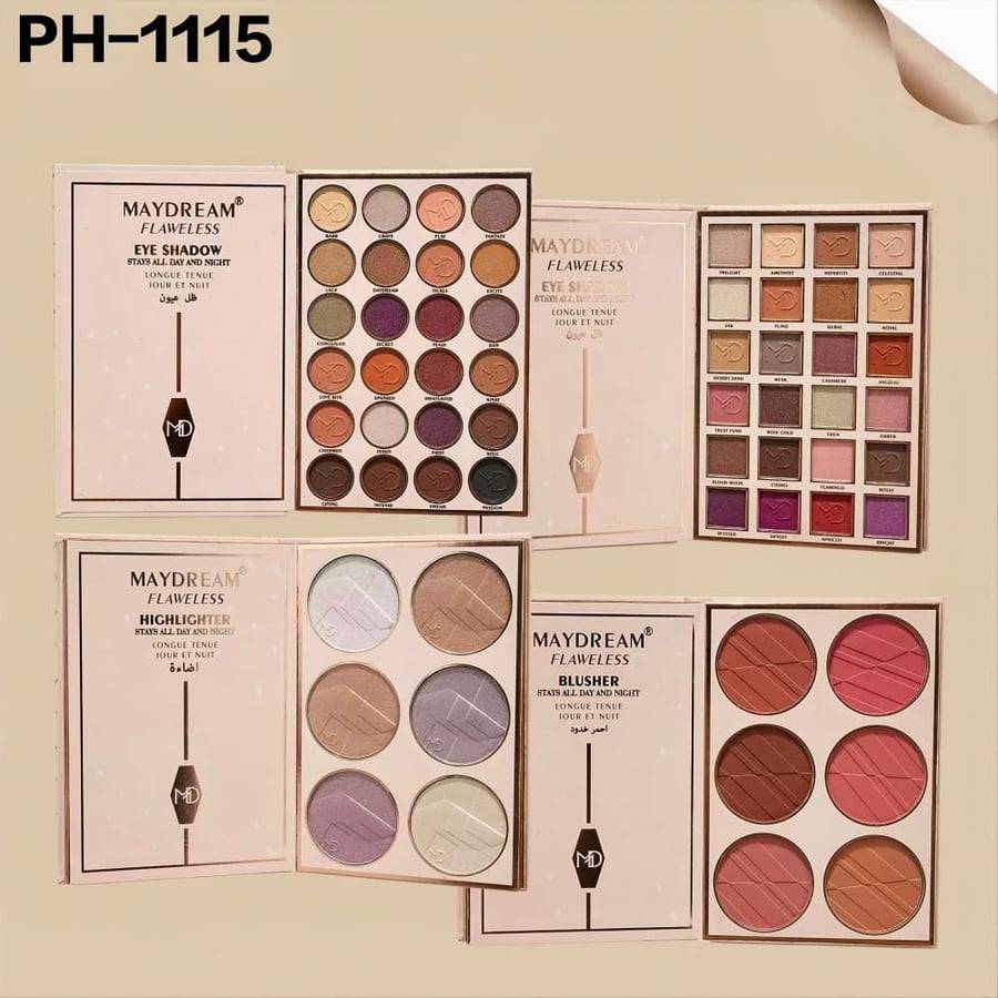 دفتر مكياج ظل + إضاءة + أحمر خدود PH-1115 من ماي دريم