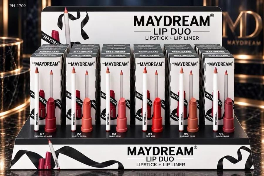 جلوس ملمع ومحدد الشفاه من ماي دريم MAYDREAM Lip Duo