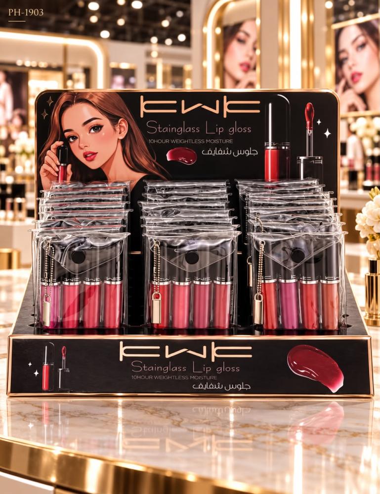 مجموعة جلوس الشفافية واللمعان "ستينجلاس" من KWK (Stainglass Lip Gloss Set)