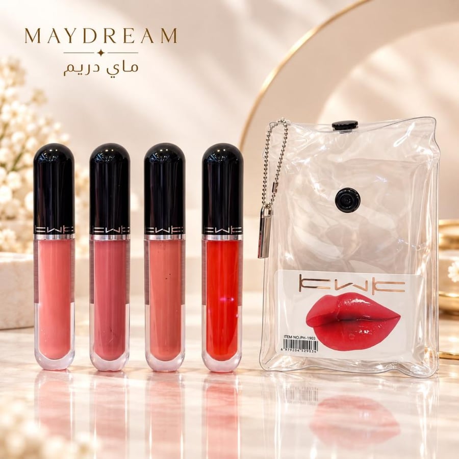 مجموعة جلوس الشفافية واللمعان "ستينجلاس" من KWK (Stainglass Lip Gloss Set)