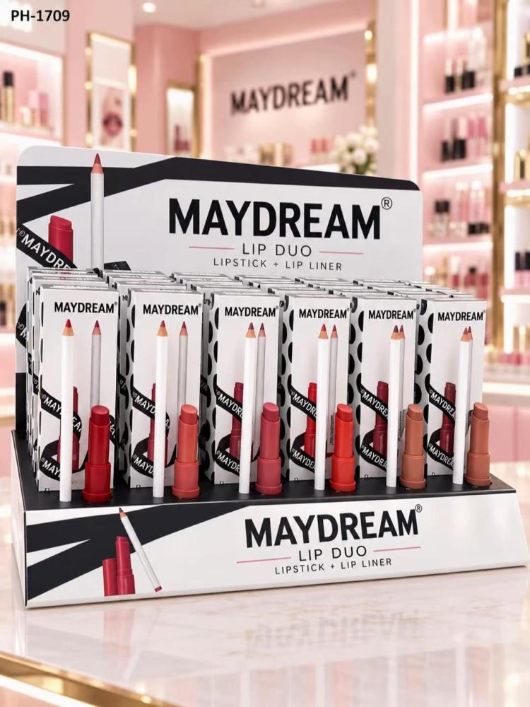 جلوس ملمع ومحدد الشفاه من ماي دريم MAYDREAM Lip Duo