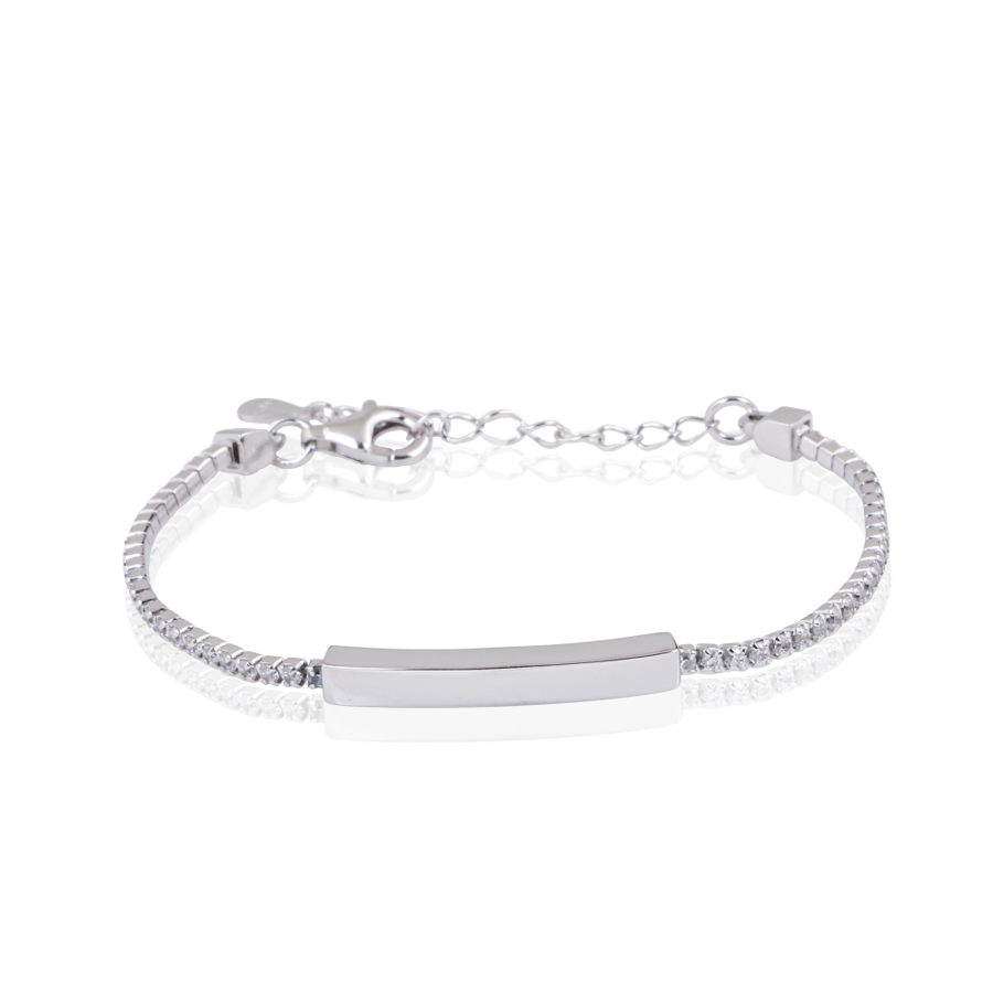 Gold and silver plain tennis bracelet