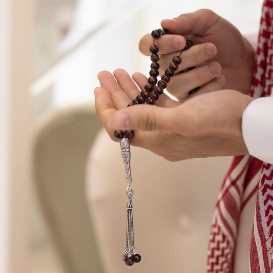 سبحة حجر طبيعي عين النمر