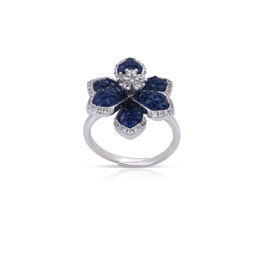 Blue flower ring