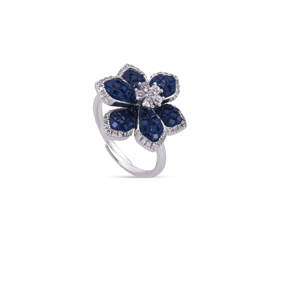 Blue flower ring