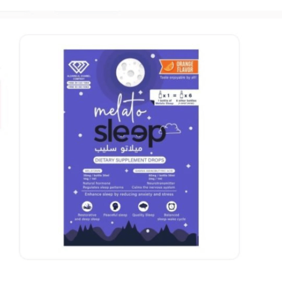 ميلاتو سليب ميلاتونين مكمل غذائي نقط 30 مل - melato sleep 30 ml drops orange flavor