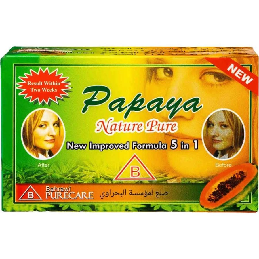 بابايا صابونه بالحبيبات السوداء 135 جم 5*1 - Papaya Soap Nature Pure 135 gm 5*1