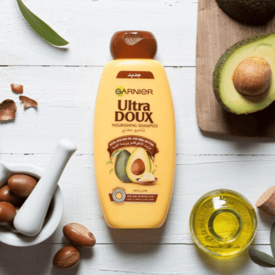 غارنييه شامبو بزيت الأفوكادو وزبدة الشيا للشعر الجاف و المجعد 400 مل - Garnier Ultra Doux Shampoo Avocado & Shea Butter 400 ml
