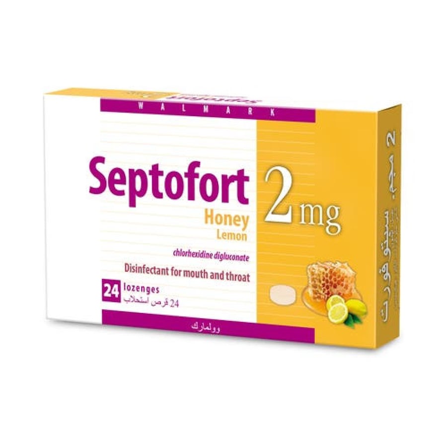 سيبتوفورت استحلاب بالعسل والليمون 24 قرص - Septofort Honey & Lemon 2mg 24 Lozenges