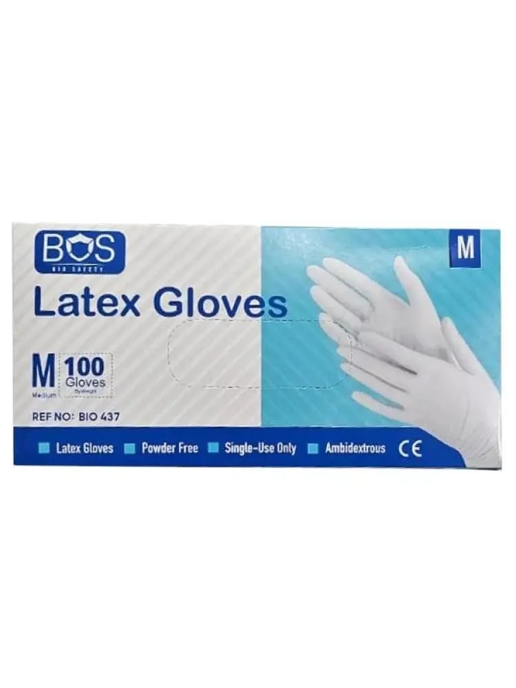 قفازات لاتكس بدون بودر مقاس ميديوم 100 حبة - GLOVES LATEX POWDER FREE M 100 PCS