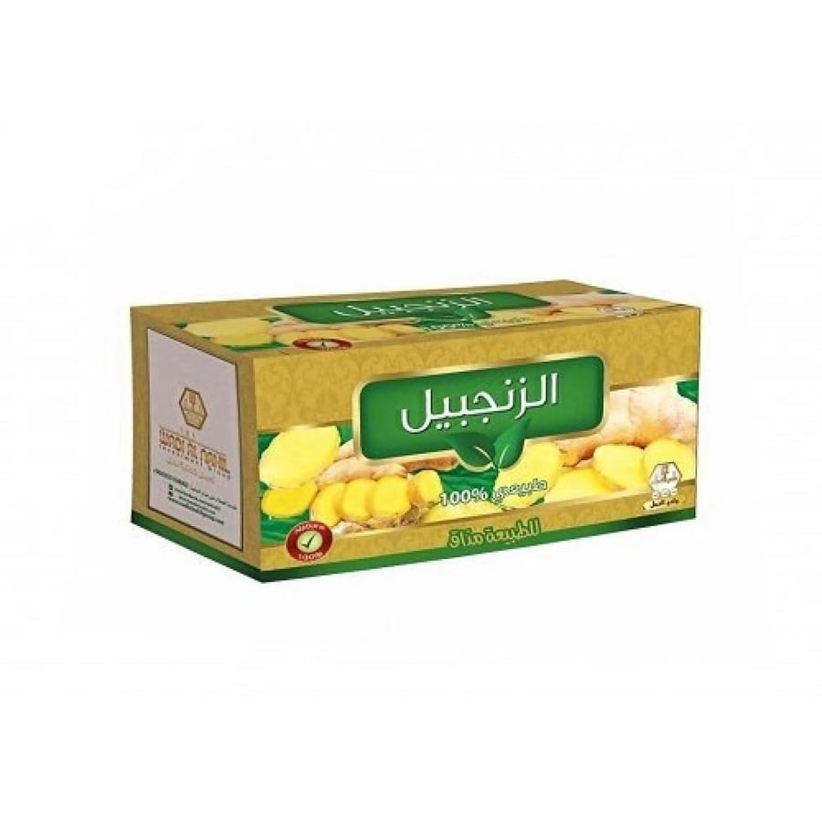 وادي النحل شاي اخضر بالزنجبيل 30 كيس - Wadi Alnahl Tea Green Tea With Ginger 30 Sachets
