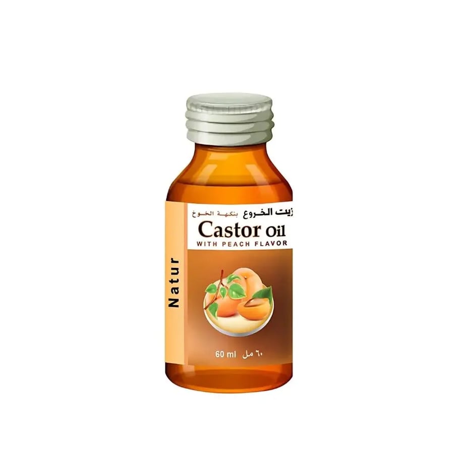 زيت الخروع بنكهة الخوخ من ناتور 60 مل - Natur Peach Castor Oil 60 ml